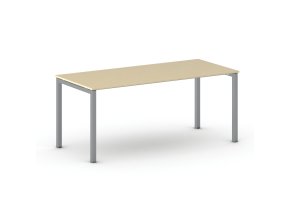 Jednací kancelářský stůl PRIMO SQUARE, 180x80 cm, šedostříbrná podnož, bříza