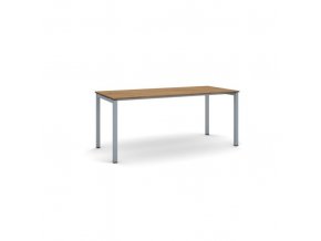 Stůl PRIMO SQUARE se šedostříbrnou podnoží 1800 x 800 x 750 mm, ořech
