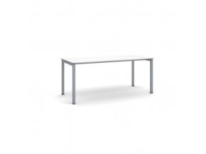 Stůl PRIMO SQUARE se šedostříbrnou podnoží 1800 x 800 x 750 mm, bílá