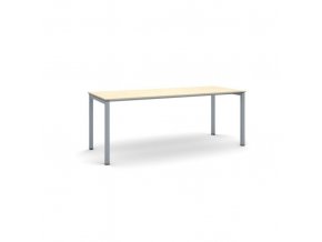 Stůl PRIMO SQUARE se šedostříbrnou podnoží 2000 x 800 x 750 mm, bříza