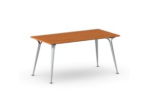 Jednací kancelářský stůl PRIMO ALFA, 160x80 cm, šedostříbrná podnož, třešeň