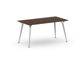Jednací kancelářský stůl PRIMO ALFA, 160x80 cm, šedostříbrná podnož, ořech