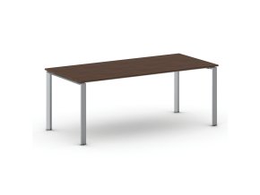 Jednací kancelářský stůl PRIMO INFINITY, 200x90 cm, šedostříbrná podnož, ořech