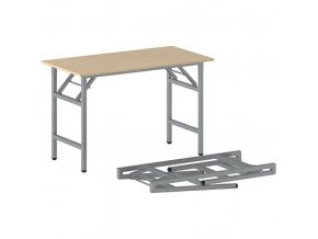 Konferenční stůl FAST READY se stříbrnošedou podnoží 1200 x 600 x 750 mm, buk
