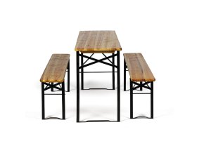 Zahradní pivní set bez opěradel - 2x zahradní lavice, 1x venkovní stůl