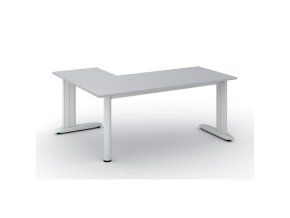 Rohový kancelářský stůl PRIMO FLEXIBLE, 180x140 cm, šedá