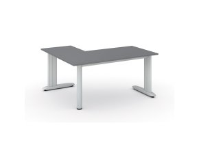 Rohový kancelářský stůl PRIMO FLEXIBLE, 160x140 cm, grafit