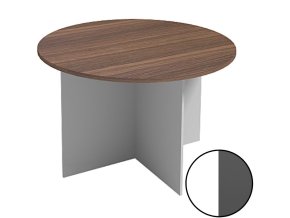 Jednací stůl s kulatou deskou PRIMO FLEXI, průměr 1200 mm, bílá / grafitová