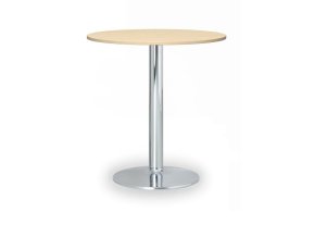 Konferenční stolek FILIP II, průměr 80 cm, chromovaná podnož, bříza