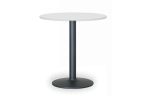 Konferenční stolek FILIP II, průměr 80 cm, černá podnož, bílá