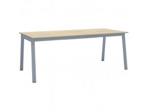 Kancelářský pracovní stůl PRIMO BASIC, šedostříbrná podnož 2000 x 900 mm, dub přírodní