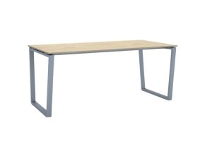 Kancelářský stůl PRIMO IMPRESS, 180x90 cm, šedostříbrná podnož, dub přírodní