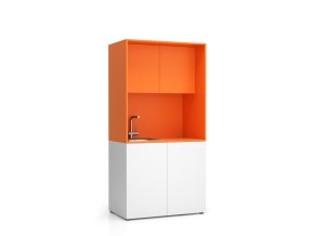Kuchyňka NIKA se dřezem a baterií 1000 x 600 x 2000 mm, oranžová, levé