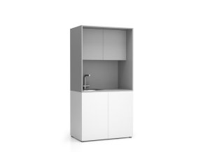 Kuchyňka NIKA se dřezem a baterií 1000 x 600 x 2000 mm, šedá, levé