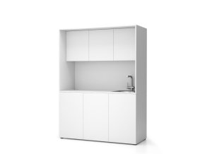 Kuchyňka NIKA se dřezem a baterií 1481 x 600 x 2000 mm, bílá, pravé