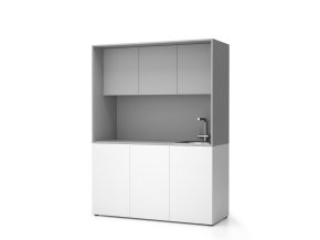Kuchyňka NIKA se dřezem a baterií 1481 x 600 x 2000 mm, šedá, pravé