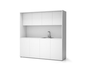 Kuchyňka NIKA se dřezem a baterií 1963 x 600 x 2000 mm, bílá, pravé