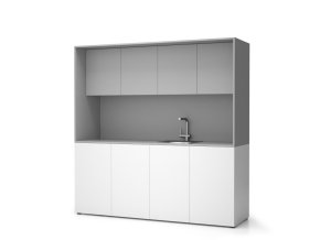 Kuchyňka NIKA se dřezem a baterií 1963 x 600 x 2000 mm, šedá, pravé