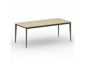 Jednací kancelářský stůl PRIMO ACTION, 200x90 cm, černá podnož, bříza