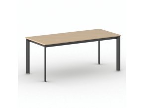 Jednací kancelářský stůl PRIMO INVITATION, 180x80 cm, černá podnož, buk