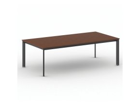Jednací kancelářský stůl PRIMO INVITATION, 240x120 cm, černá podnož, třešeň