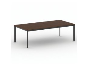 Jednací kancelářský stůl PRIMO INVITATION, 240x120 cm, černá podnož, ořech