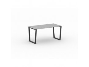 Kancelářský stůl PRIMO IMPRESS, černá podnož, 1600 x 800 mm, šedá