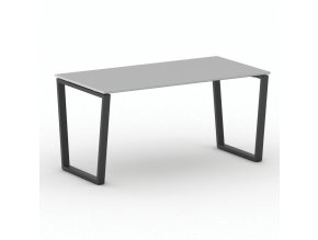 Kancelářský stůl PRIMO IMPRESS, 160x80 cm, černá podnož, šedá