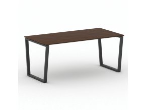 Kancelářský stůl PRIMO IMPRESS, 180x90 cm, černá podnož, ořech