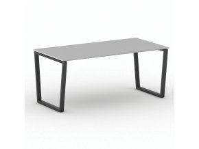 Kancelářský stůl PRIMO IMPRESS, 180x90 cm, černá podnož, šedá