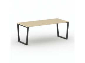 Kancelářský stůl PRIMO IMPRESS, 200x90 cm, černá podnož, bříza