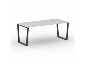 Kancelářský stůl PRIMO IMPRESS, 200x90 cm, černá podnož, bílá