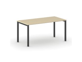 Jednací kancelářský stůl PRIMO SQUARE, 160x80 cm, černá podnož, bříza