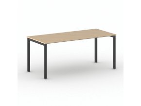 Jednací kancelářský stůl PRIMO SQUARE, 180x80 cm, černá podnož, buk