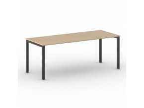 Jednací kancelářský stůl PRIMO SQUARE, 200x80 cm, černá podnož, buk