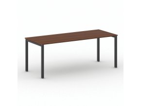 Jednací kancelářský stůl PRIMO SQUARE, 200x80 cm, černá podnož, třešeň