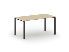 Jednací kancelářský stůl PRIMO INFINITY, 160x80 cm, černá podnož, bříza