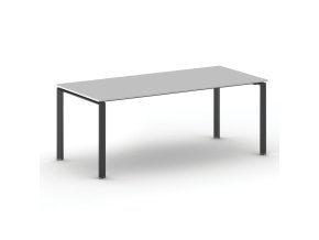 Jednací kancelářský stůl PRIMO INFINITY, 200x90 cm, černá podnož, šedá