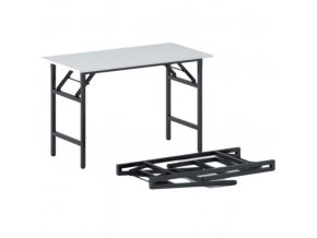 Konferenční stůl FAST READY s černou podnoží 1200 x 600 x 750 mm, bílá