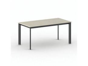 Jednací kancelářský stůl PRIMO INVITATION, 160x80 cm, černá podnož, dub přírodní