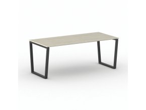 Kancelářský stůl PRIMO IMPRESS, 200x90 cm, černá podnož, dub přírodní