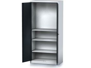 policova dilenska skrin 2 dverova mechanic 3 police 920 x 500 x 1950 mm antracitove dvere 17187