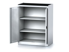 policova dilenska skrin 2 dverova mechanic 2 police 920 x 500 x 1170 mm sede dvere 17153