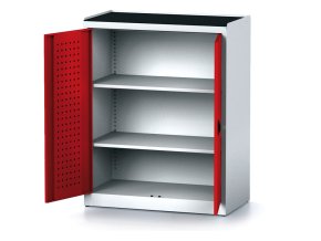 policova dilenska skrin 2 dverova mechanic 2 police 920 x 500 x 1170 mm cervene dvere 17149