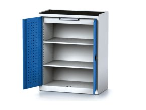 policova dilenska skrin 2 dverova mechanic 2 police 1 zasuvka 920 x 500 x 1170 mm modre dvere 17145