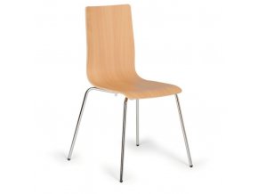 Dřevěná jídelní židle s chromovanou konstrukcí KENT, buk