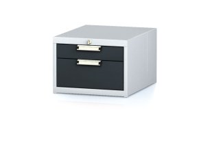 zavesny dilensky box na naradi k pracovnim stolum mechanic 2 zasuvky 480 x 600 x 351 mm antracitove dvere 17914