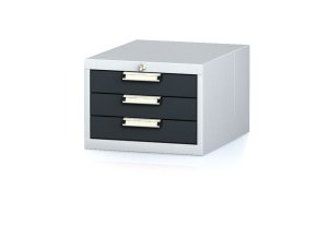zavesny dilensky box na naradi k pracovnim stolum mechanic 3 zasuvky 480 x 600 x 351 mm antracitove dvere 17918