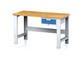 nastavitelny dilensky stul mechanic i zavesny box na naradi 1 zasuvka 1500x685x700 1055 mm modre dvere 17955