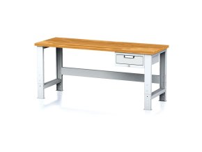 nastavitelny dilensky stul mechanic i zavesny box na naradi 1 zasuvka 2000x685x700 1055 mm sede dvere 17958